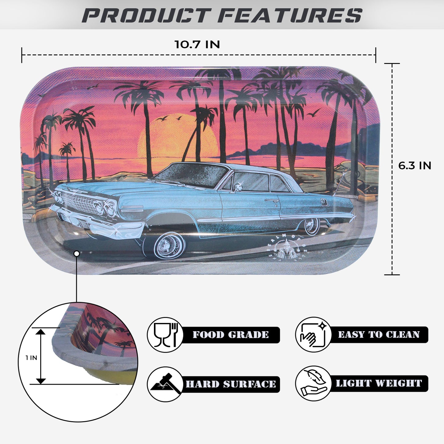 Lowrider Metal Rolling Tray